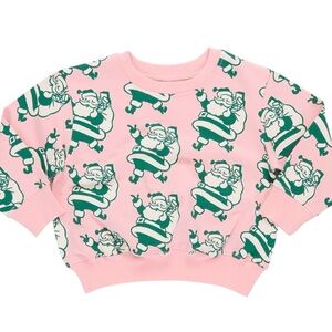 Pink Chicken Sweatshirt - Holly Jolly Santa